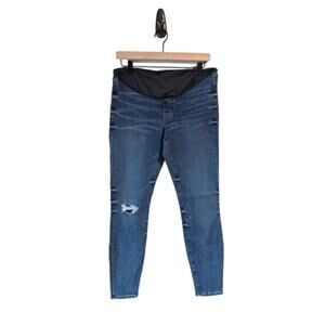 J. Crew Maternity Jeans 28 / 6 Over Belly Distressed Preppy Stretch Medium Wash